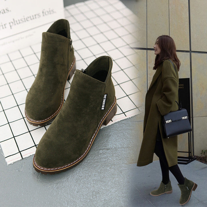 Comfortable All-Day Side-Zip Suede Ankle Boots
