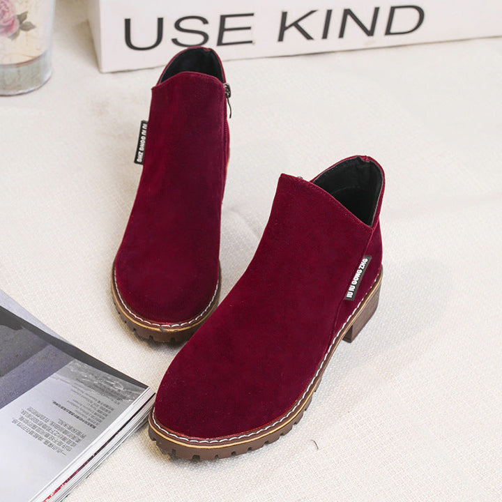 Comfortable All-Day Side-Zip Suede Ankle Boots