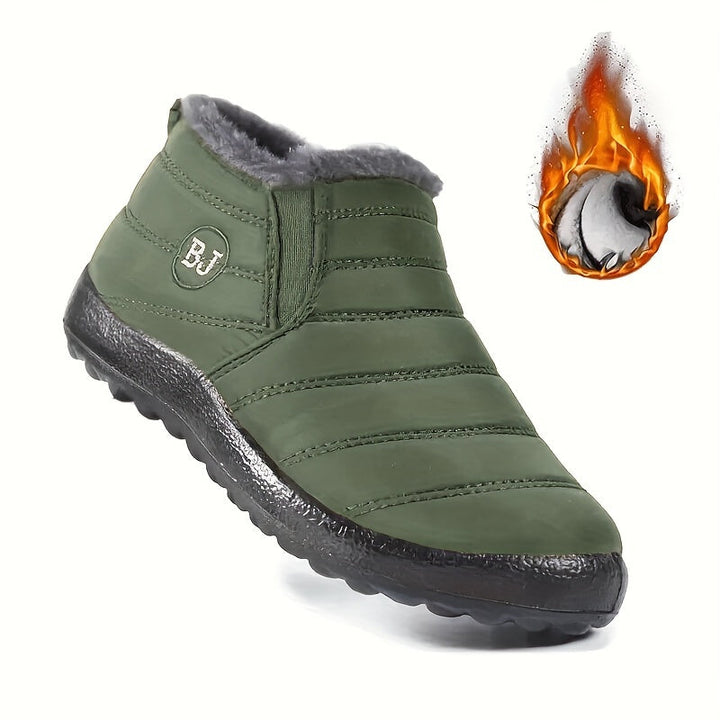 Apollonia™ | Quilted plush-lined slip-on ankle snow boots