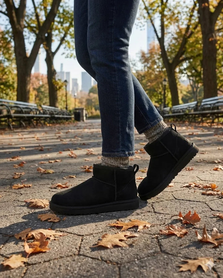 Saskia™ | Plush-Lined Slip-On Ankle Boots