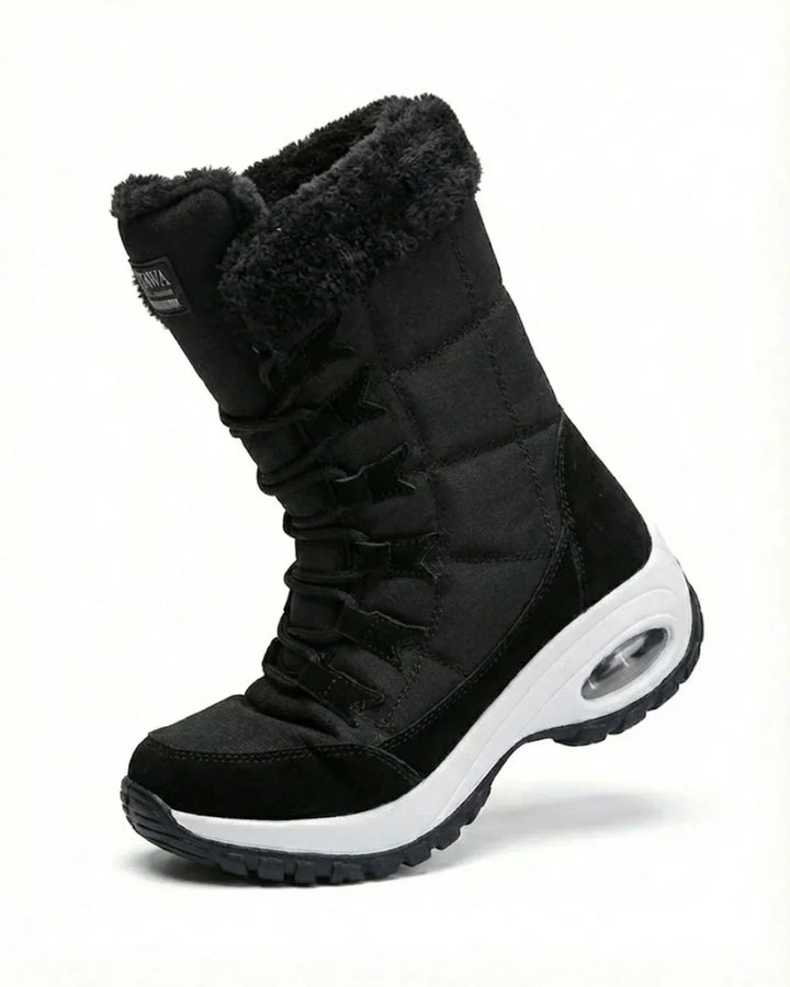 Cecilia™ | Faux-fur cuff lace-up mid-calf snow boots
