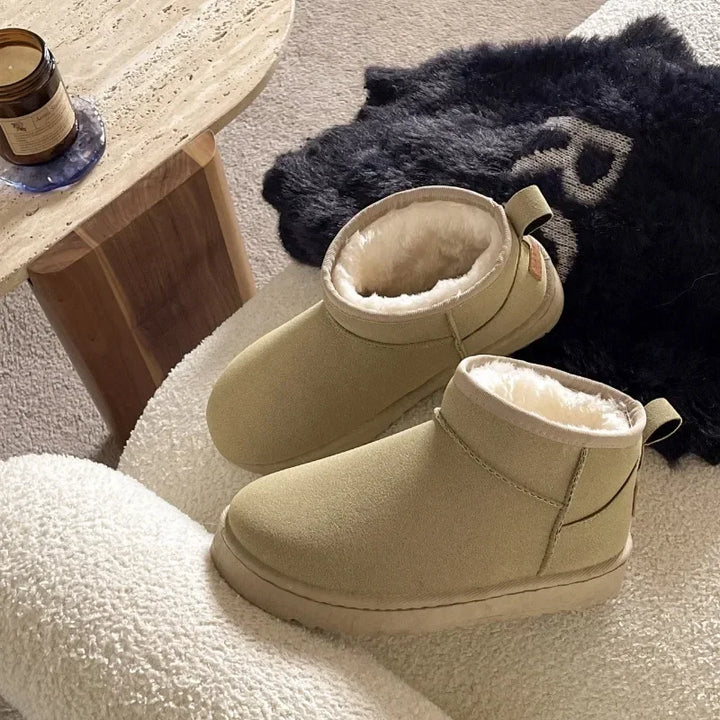 Saskia™ | Plush-Lined Slip-On Ankle Boots