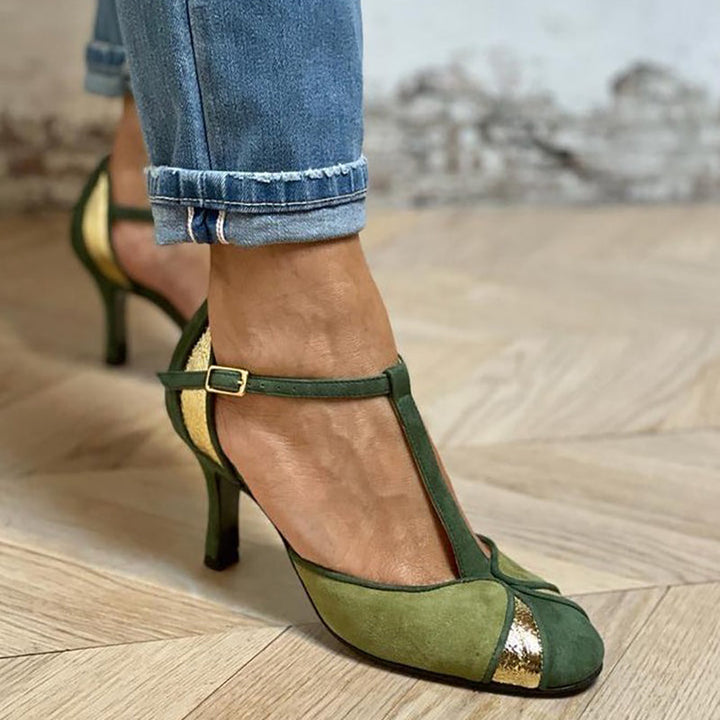 Taviana™ | Elegant Patchwork Heels