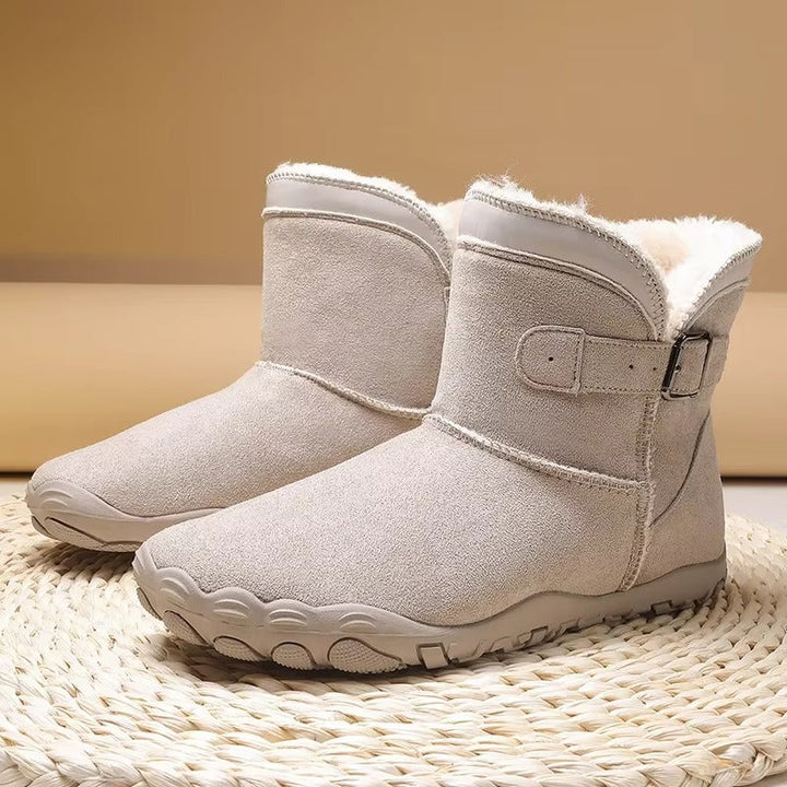 Elaine™ | Buckled suede ankle snow boots