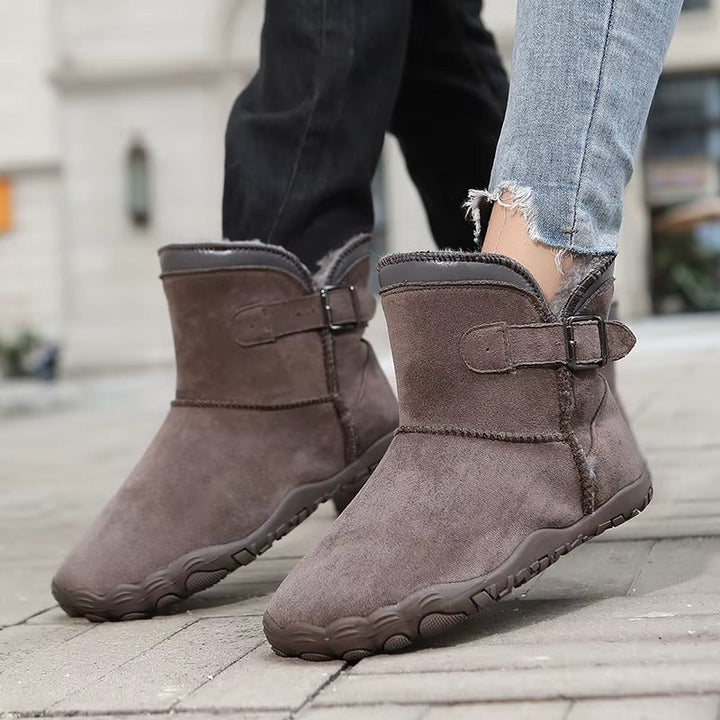 Elaine™ | Buckled suede ankle snow boots
